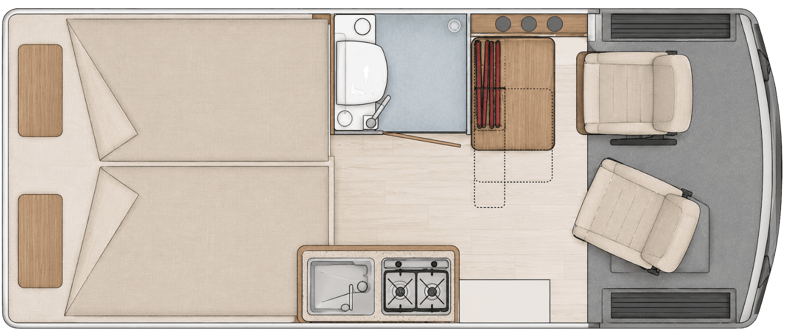 HRX Tango Grundriss – Doppelbett